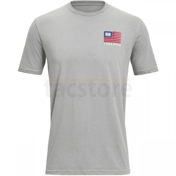 Under Armour Mens Freedom Left Chest T-Shirt - Steel Heather / White - 3XL