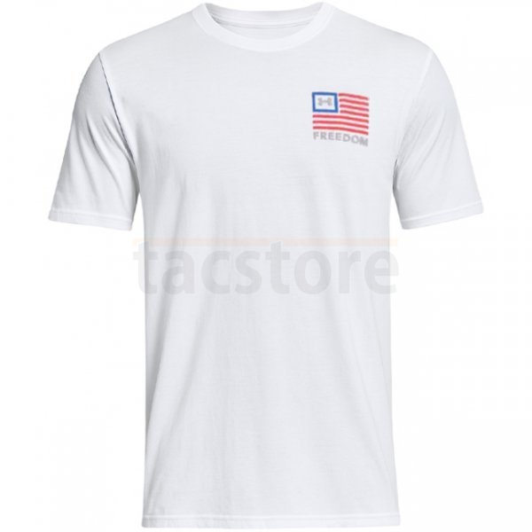 Under Armour Mens Freedom Left Chest T-Shirt - White / Steel - L