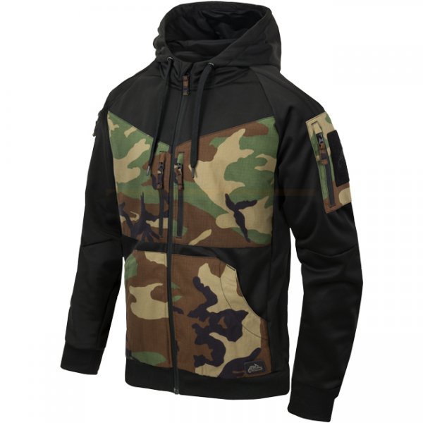 Helikon-Tex Rogue Tactical Hoodie FullZip - Black / US Woodland - M