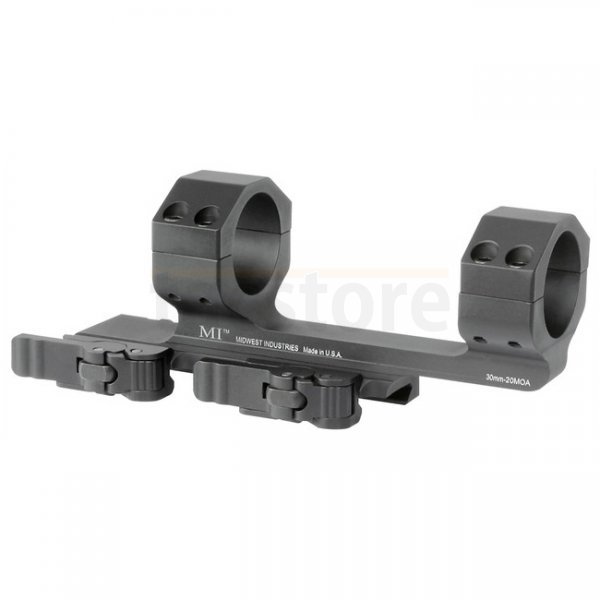 Midwest Industries 30mm QD 1.4 Inch Offset Scope Mount 20 MOA - Black